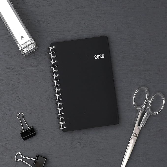 Blue Sky 2026 15-Month Weekly and Monthly Mini Planner Calendar, Includes October 2025 - December 2026, 3.625" x 6.125", Flexible Cover, Wirebound, Laminated Tabs, Enterprise