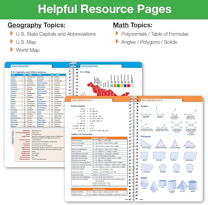 Global Datebooks Dated Middle School or High School Student Planner for Academic Year 2025-2026 Includes Ruler/Bookmark and Planning Stickers (Block Style - 5.5"x8.5" - Blue Colors)