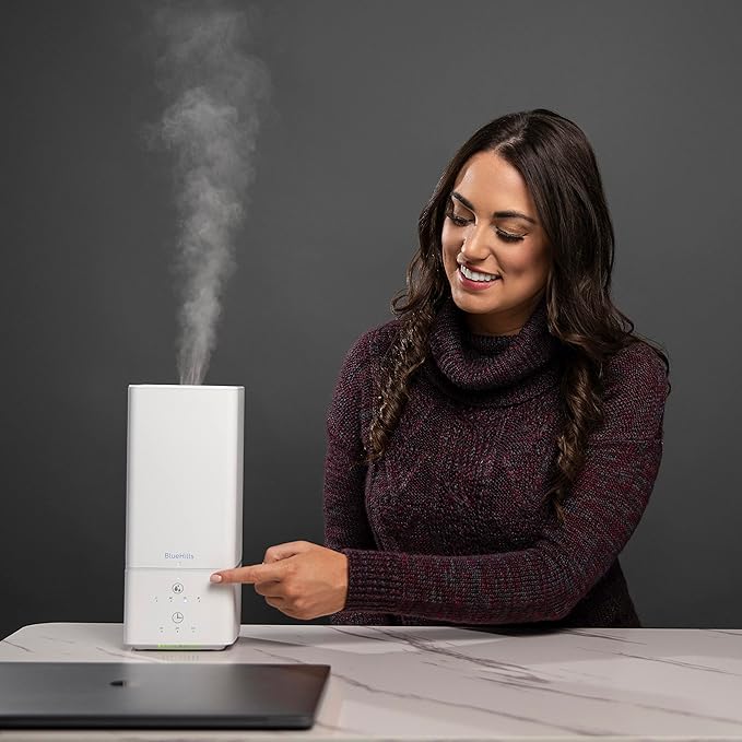 BlueHills 2000 ML Essential Oil Diffuser Humidifier Combo Square White Aroma Diffuser for Large Room Home 2 Liter Extra Large Capacity Long Run High Mist Huge Area Modern Design 2L - Solid White H201