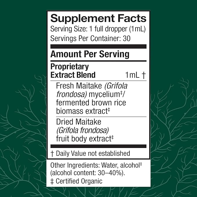 Host Defense Maitake Extract - Immune & Cellular Health Support - Dietary Herbal Supplement with Maitake Mushroom & Mushroom Mycelium - Liquid Supplement - 1 fl oz (30 Servings)