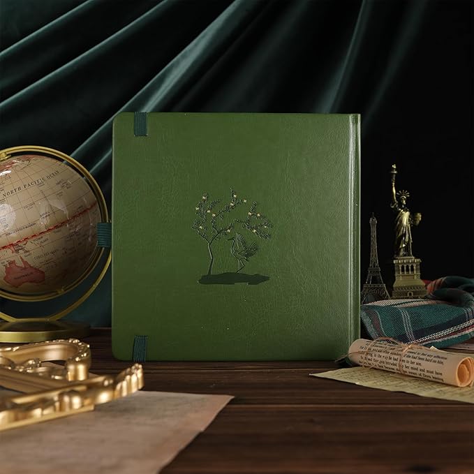 TIEFOSSI Dotted Journal Notebook, Dot Grid Notebook for Women Men, Hardcover PU Leather Journal, 160 GSM Thick Paper, 160 Numbered Pages with Gold Edges, 8 x 8 Square Diary