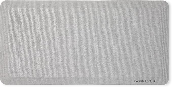 KitchenAid Gourmet Series Kitchen Comfort Gel Mat, Solid Basketweave, Matte Grey, 20"x39"