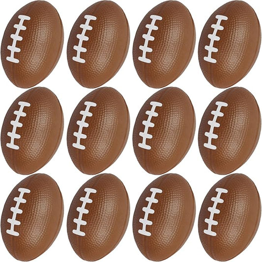 Mini Foam Footballs 12 Pcs Pack | 3.25” Inch Party Favor Balls for Kids | Mini Football Stress Ball Bulk | Toy Sports Little Footballs | Big Game Party Decoration Balls | Small Foam Football for Kids