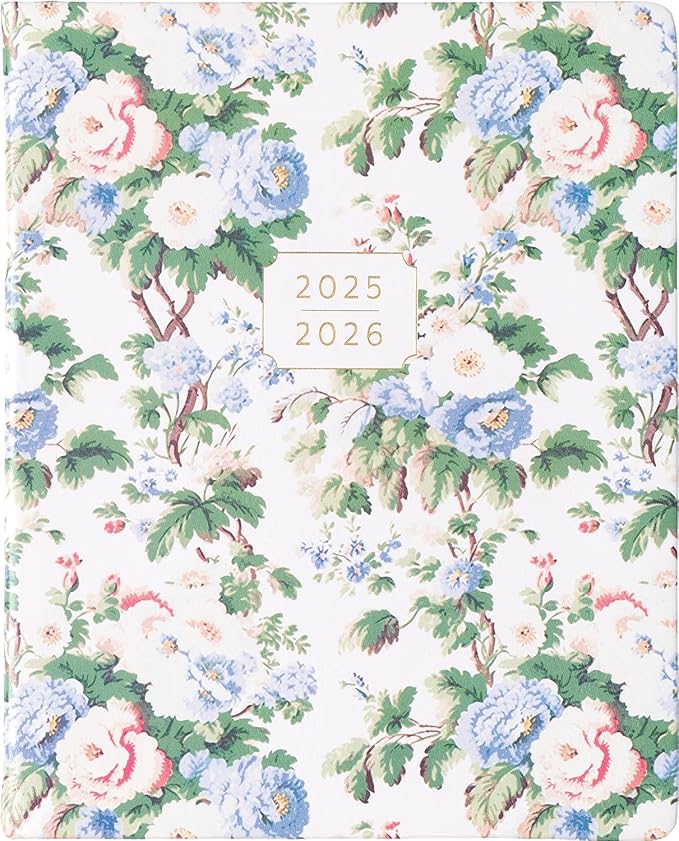 Eccolo 2025-2026 Large Agenda Planner, 18 Month, Yearly, Monthly & Weekly Views, Reminders, Goals Tracker (Flexi-Cover - 8 x 10")