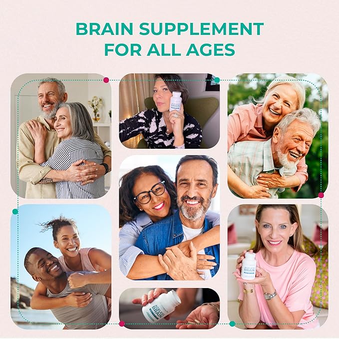 PUREHEALTH RESEARCH Ageless Brain Supplements for Memory and Focus - Nootropic Brain Health Supplement for Adults - with Bacopa Monieri, Alpha GPC, L-Tyrosine, Vitamin B6, Niacin & More, 60 Capsules