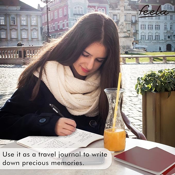 16 Pack Soft Cover Journal Bulk, Feela Lined Notebooks College Ruled for Work for Women Girl Writing, Blank Travel Journal Note Taking Notebook School Business Supplies, 8.2” x 5.5”, A5, Wine