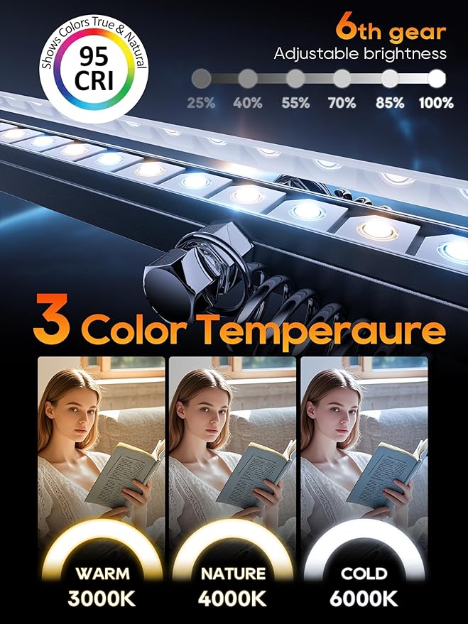 Tablet Clamp (Black with Light, Clamp for Board)