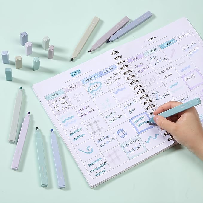 Mr. Pen- Aesthetic Highlighters, 8 pcs, Chisel Tip, Pastel Colors, Cute Highlighters Assorted Colors, Back to School Supplies