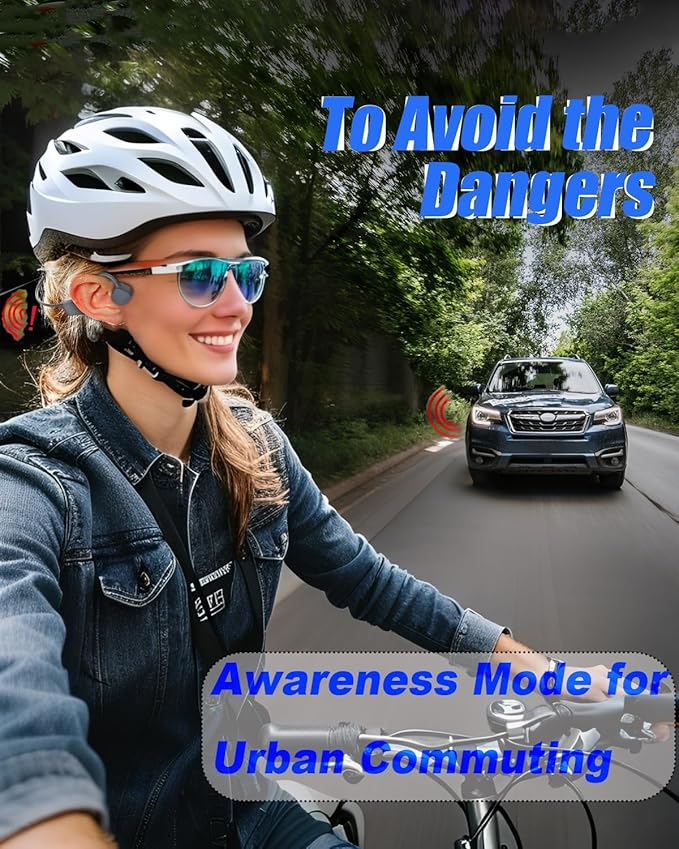 Bone Conduction Headphones IP67 Waterproof Wireless Bluetooth 5.2 Headset w/Dual CVC8.0 Noise-Canceling Mics Soft Silicone Sport Earphones for Running/Gym/Calls