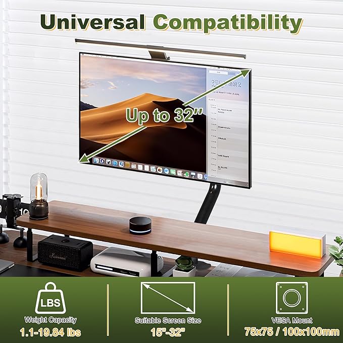 NicBex Single Monitor Arm, Adjustable Monitor Mount Desk Stand for 15 to 32 inch Screens, Computer Monitors Gas Spring Arm Holds Up to 19.84 lbs, VESA Mount with 75x75/100x100 mm - Black