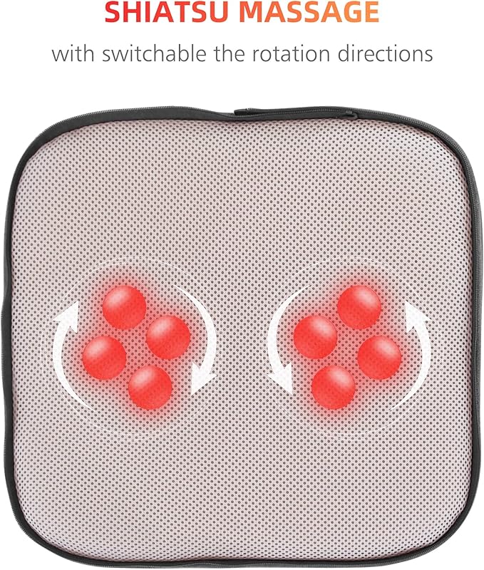 COMFIER Foot Warmer Massager,Gifts for Women,Men,Shiatsu Foot Massager with Heat, Electric Heating Pad for Back Feet,Back Massager for Pain Relief(Black)