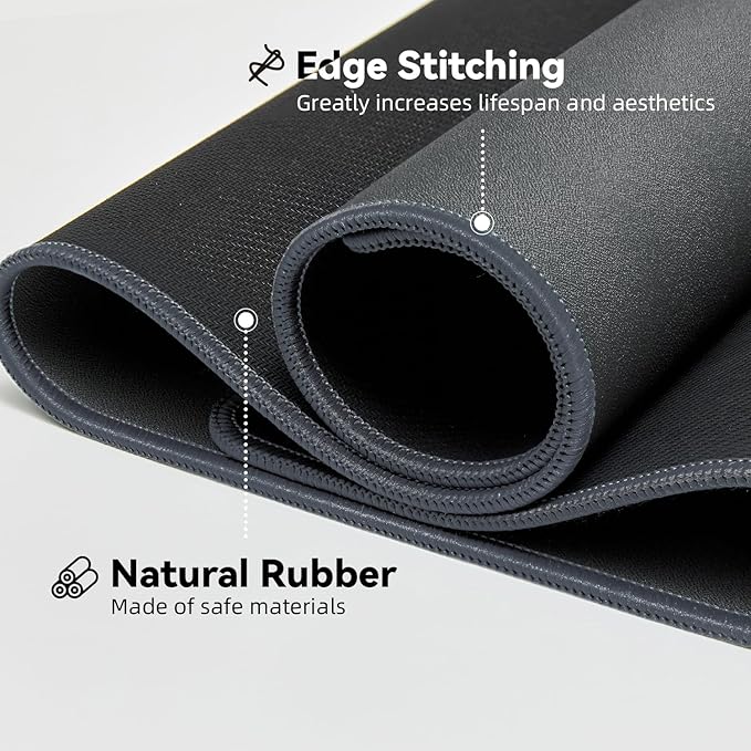 Waterproof Large Gaming Mouse Pad with Durable Stitched Edges, Non-Slip Rubber Base, Smooth Surface Mouse Mat Desk Pad for Home Office Gaming, 35.4"x15.7"x0.12", Dark Gray