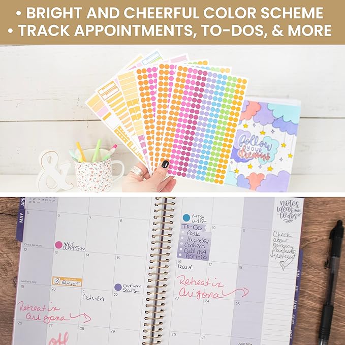 bloom daily planners Color Coding Planner Stickers - 1/4" Dot Labels - Six Sheets, 1000+ Stickers Per Pack!