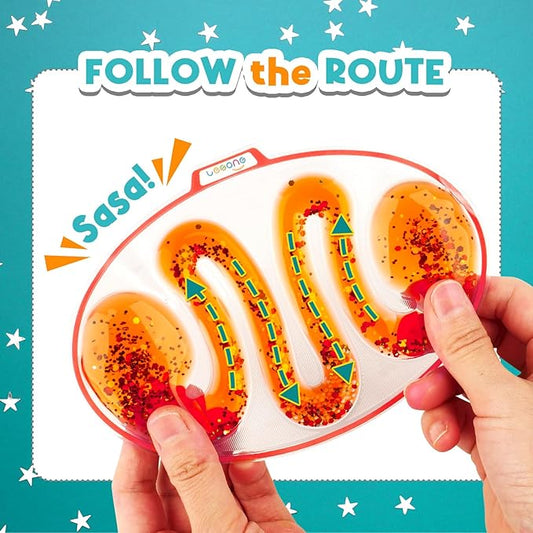 Sensory Fidget Toys for Kids Toddlers - Squishy Sensory Products for Autistic Autism Children Special Needs, Fidgets for Classroom Stress Anxiety Calm Down, Squeeze Sensory Tube Filled Goo, Glitter