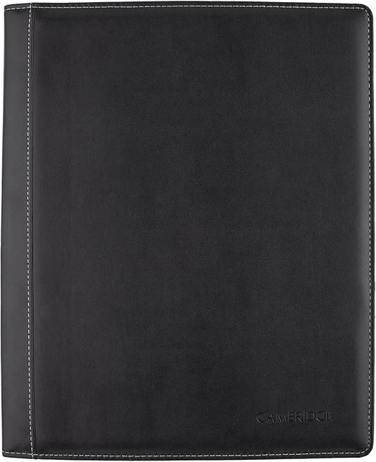 Cambridge Limited Business Notebook, 8-1/2" x 11", 50 Sheets, NoteTaker Portfolio and Refillable Notebook with 5" x 8" Notepad and Business Card Pocket, Zipper Mesh Pocket, Black (06126)