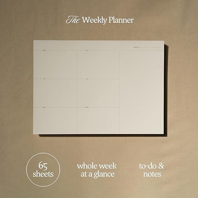 Daily and Weekly To-Do List Notepad – Desk Pad for Work and Study, Lime, 11.7x8.3 Inches