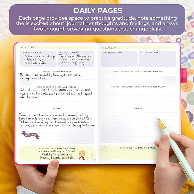 Clever Fox Empowering Journal for Teen Girls – Guided Self-Love Diary with Prompts – Gratitude & Manifestation Notebook, Teenage Gifts (Fuchsia)