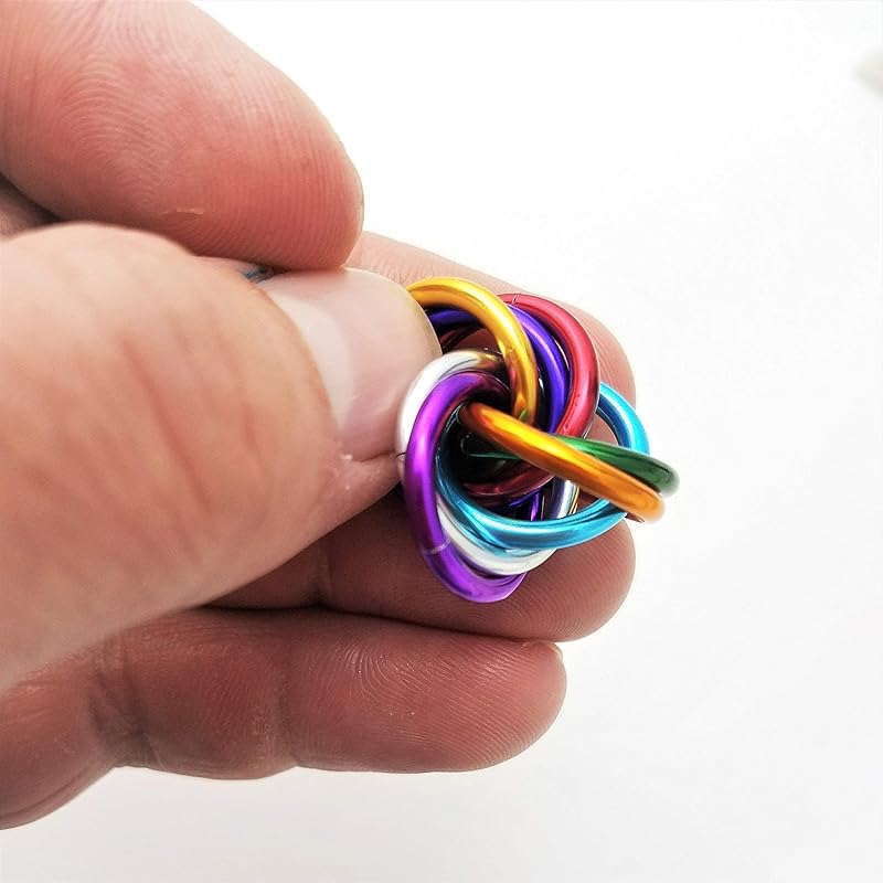 Möbii Fidget Ball (Solid Color): Quiet Mobius ADHD Anxiety Stim Stress Relief Toy Tool for Home Travel Office or Desk (Small, Half, Sable Rose)