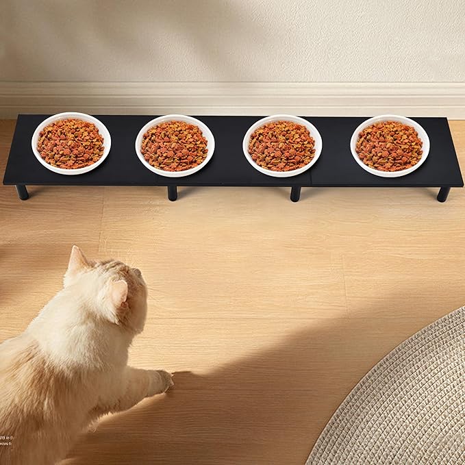 47 Inch Extra-Long Dual Monitor Stand Riser for 2 Monitors, Desk Shelf TV Riser Blocks, Wood and Steel Desktop Riser for Computer, Laptop, Printer, Home Office Organization, Black