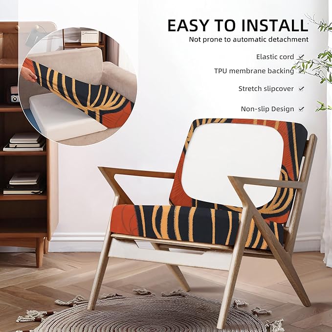 8Pcs Outdoor Cushions Covers Waterproof, Patio Cushion Covers, Stretch Cushion Covers Replacement,Cushion Slipcovers, Furniture Cushion Covers (Royal Flower, 8PCS-Print)