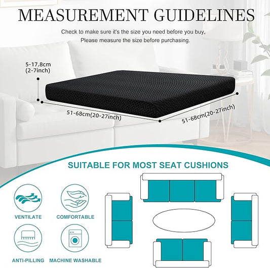 14Pcs Stretch Patio Cushion Covers,Outdoor Couch Covers Replacement,Outdoor Couch & Sofa Slipcovers,for Patio Furniture Cushion Covers,Washable Reusable Furniture Protector (Black,Cover Only)