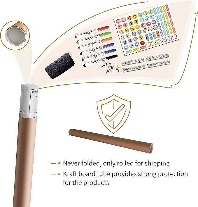 CLEVER CLEAN Large Dry Erase Wall Calendar - 24"x 36" Undated Monthly Calendar for Home, Office, Classroom - Reusable Laminated Task Organizer