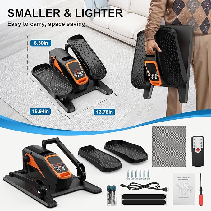 VIVURN-018 Under Desk Elliptical 5 Mode 12 Speed Low Impact Mini Electric Leg Exerciser As Seen on TV While Sitting for Seniors with Non-Slip Mat Quiet&Portable Seated Elliptical for Home and Office