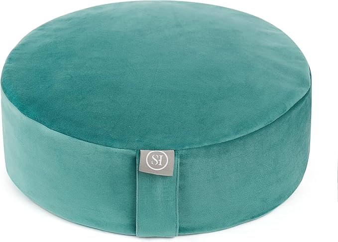 Meditation Cushion Bolster Pillow for Restorative Yoga – Supportive Cushion for Meditation, Pilates, and Relaxation – Filled with Buckwheat Hulls - Removable Cover