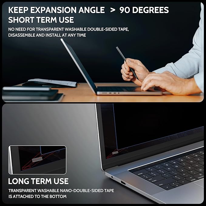 Magnetic 360° Privacy Screen for Macbook Pro 14 Inch (2021-2024, M1, M2, M3, M4), Removable Matte Anti Glare Blue Light Protector 4 Way Private Security Filter for Mac Laptop Computer