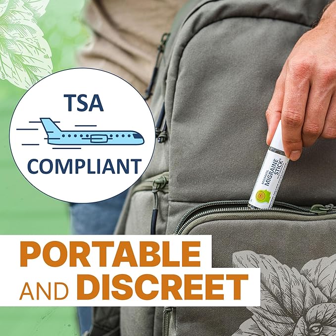 Migrastil Migraine Stick Rollon - Fast Cooling Comfort for Your Head. Aromatherapy with Peppermint & Other Essential Oils. Metal Roller. Made in USA by Basic Vigor