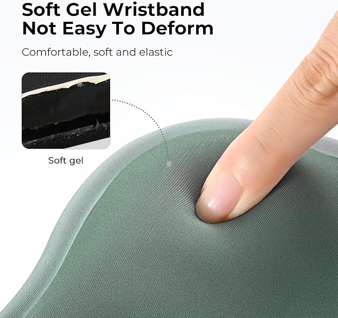 EooCoo Ergonomic Mouse Pad with Gel Wrist Rest Support Middle Concave Design, Relieve Wrist Pain Mousepad, Non-Slip Base for Laptop, Computer, Office Desk Accessories, Carpal Tunnel Syndrome