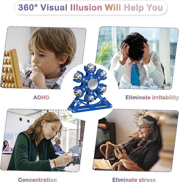 Desk-Fidget-Toys for Ferris-Wheels-Spinner: Metal Kinetic-Spinner 4mins, Cool-Gadgets for Kid Children Teen Adult EDC-Toy, ADHD Tools Cool-Stuff Stress Relief for Office Home School Christmas