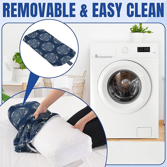 MABOZOO Yoga Bolster Pillow, Rectangular Yoga Bolster for Restorative & Meditation, Professional Meditation Cushion with Carry Handle