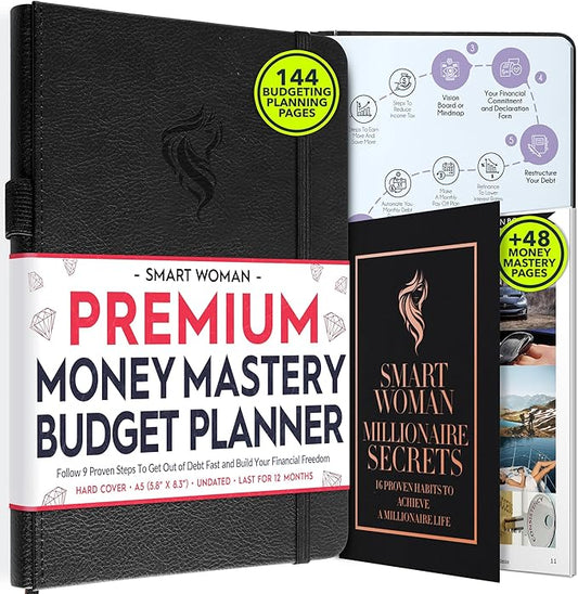Financial Planner - Monthly Budget Planner & Monthly Bill Organizer | A 12-Month Journey to Financial Freedom | Bill Payment Tracker Organizer, Debt, Expense Tracker & Money Saving with Pockets