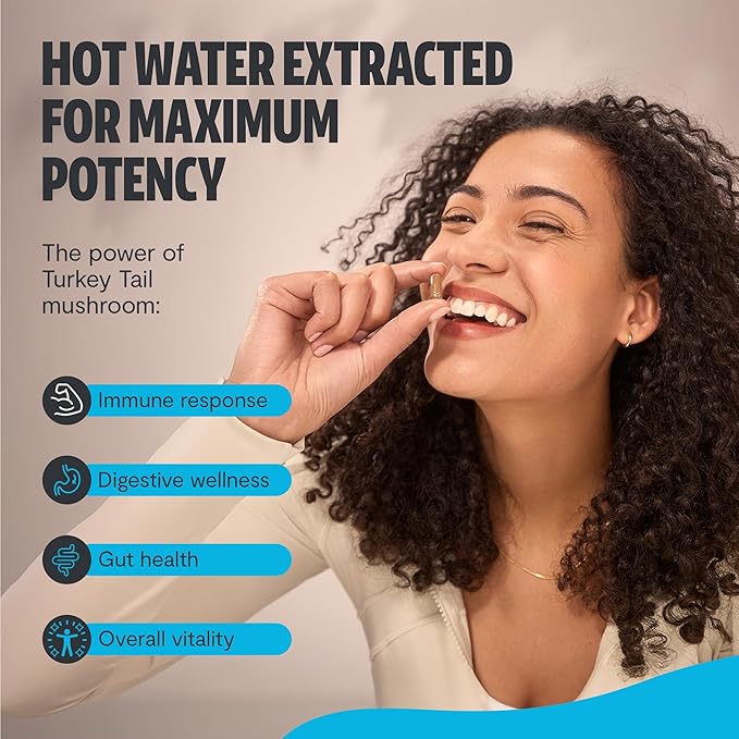 FreshCap Mushrooms Turkey Tail Mushroom Supplement 10,000mg – Organic, Turkey Tail Extract for Immune Support Supplement, Mushroom Supplement Capsules, Ayurveda Immunity Supplement (120 Capsules)