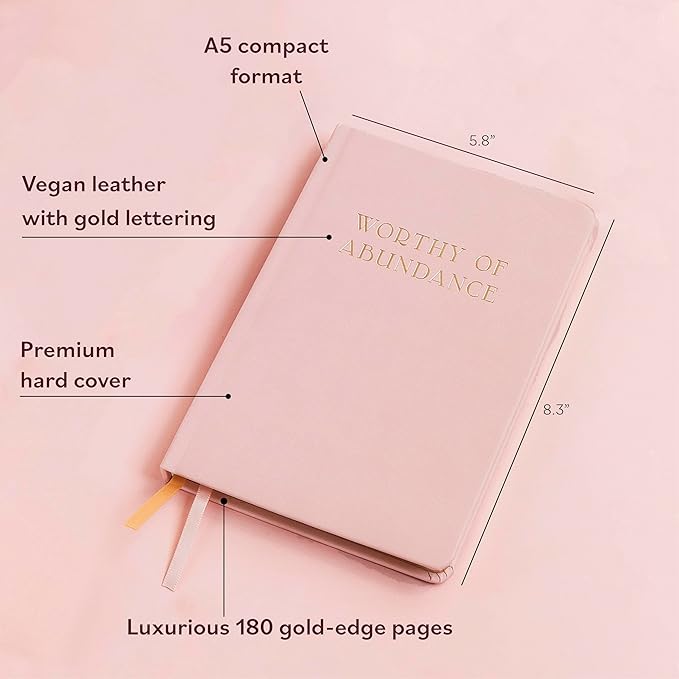 Manifestation Journal - Worthy of Abundance - Manifest Rich Life, Develop Millionaire Money Mindset - Daily Guided Gratitude Luxury Miracle Planner with Prompts for Women & Men Gift