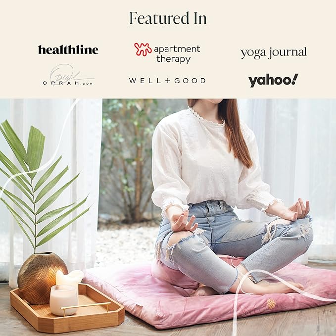 Mindful & Modern Zabuton Meditation Mat - Cotton Filled Yoga and Meditation Pad - Zabuton Meditation Cushion for Kneeling and Sitting Support - Large Rectangular Sitting Floor Pillow for Bench or Zafu