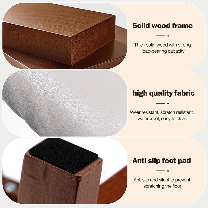 Foot Stool with Leather Cover,Foot Rest Made of Wooden for Couch,Bench,Sofa,Under Office Desk