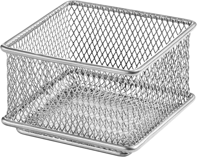YBM HOME Silver Mesh Drawer Cabinet and or Shelf Organizer Bins, School Supply Holder Office Desktop Organizer Basket (1, 3x3x2 Inch)