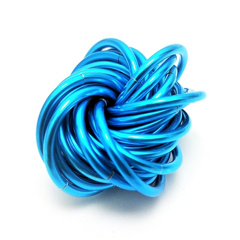 Möbii Fidget Ball (Solid Color): Quiet Mobius ADHD Anxiety Stim Stress Relief Toy Tool for Home Travel Office or Desk (Medium, Full, Sapphire)