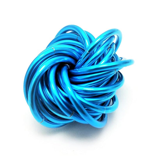 Möbii Fidget Ball (Solid Color): Quiet Mobius ADHD Anxiety Stim Stress Relief Toy Tool for Home Travel Office or Desk (Medium, Full, Sapphire)