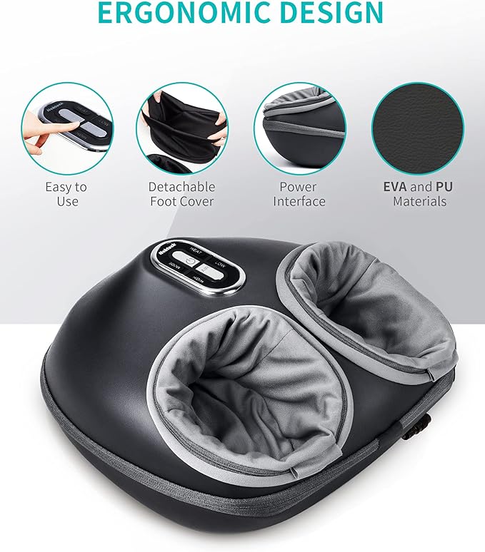 Nekteck Shiatsu Foot Massager with Heat, FSA Eligible Deep Kneading Therapy Air Compression, HSA Feet Massage Improve Blood Circulation Foot Wellness Soothing Pain Relief, Relax for Home Office Use