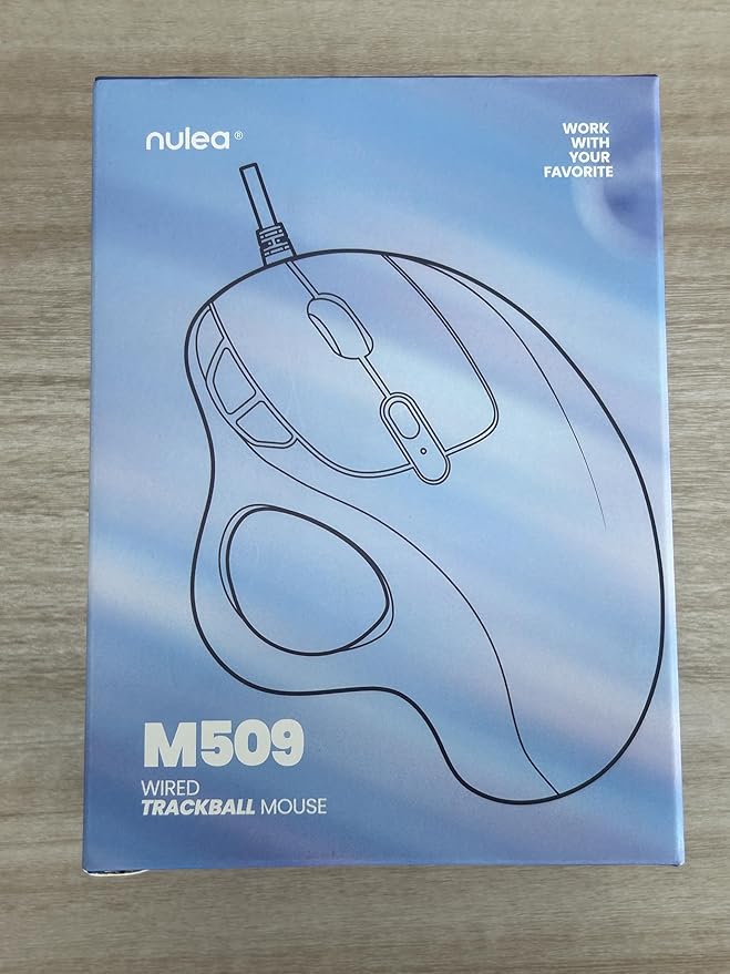 Nulea M509 Trackball Mouse Wired, Ergonomic Design, Easy Thumb Control, Precise & Smooth Tracking, 2-in-1 Interface (Type A &Type C), Compatible for PC, Laptop, Mac, Windows(Pink).