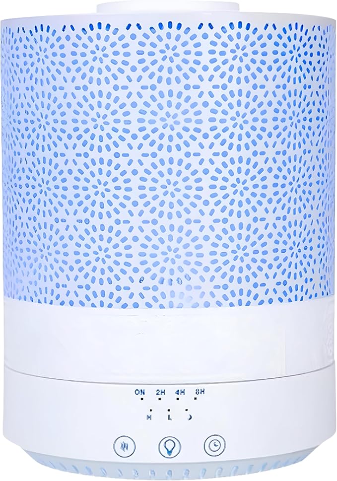 BlueHills 2500 ML XL Essential Oil Diffuser Aroma Humidifier with Timer for Large Home Decor Baby Rooms Big Huge 2.5 L Capacity Long Run Color Changing Lights Decorative Design High Mist White- F002