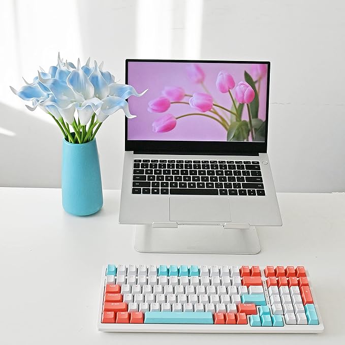 Mandy's PU Light Blue Calla Lily Artificial Flowers 20 Stems 13.5in Faux Realistic Centerpiece DIY Bridal Bouquet Home Décor