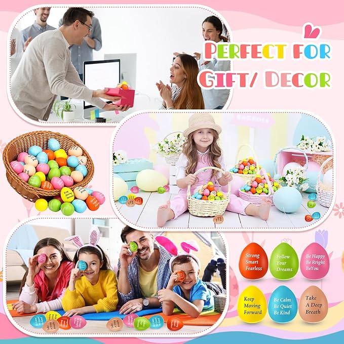 Aoriher 60 Pcs Motivational Stress Balls Quotes Inspirational Funny Colorful Foam Balls Hand Exercise Stress Relief Gifts for Office Small Anxiety Toys for Motivating Encouraging Supply (Egg)