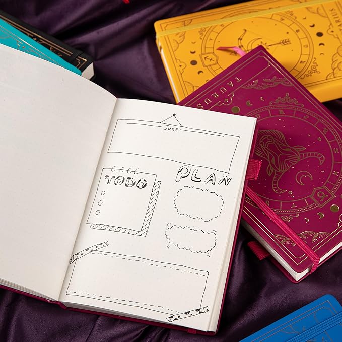 TIEFOSSI Constellations Dotted Journal Notebook-A5 Writing journals with 100gsm 400pages Paper, Hardcover Bullet Organizers Notebook for Women, Men, Teens (Cancer)