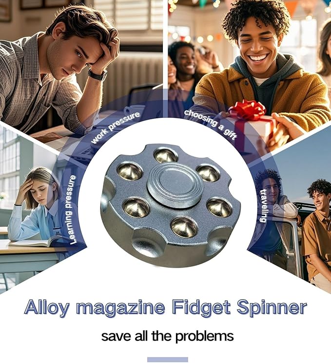 Alloy Metal Fidget Spinners,High-Speed Bearing & Weight Adjustable,Stress Relief Fidget Toys Adults (Gold)