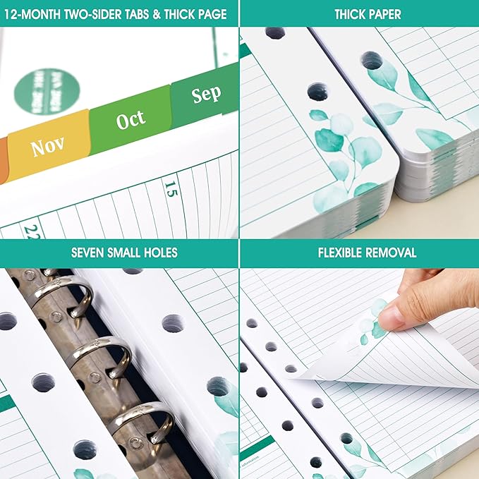 2025-2026 Planner Refills – Planner Refills 2025-2026, Jul.2025 - Jun.2026, 2 Pages Per Day Daily ＆ Monthly Planner, 5.5" x 8.4", Daily Tracker