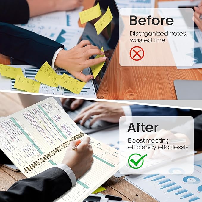 Meeting Notebook for Work Organization, Aesthetic Meeting Minutes Notebook for Work, Event Project Agenda Planner Organizer, Perfect for Office School Business Supplies, 6.9" X 9.7" - Butterfly Grove